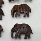 Realistic Carved Wood Elephant Buttons   Slide Lot Of 5 Vintage