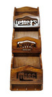 Vtg Wood Wall Organizer Rack Key Hook Mail Paper Note Letters Bills Holder Slot