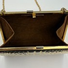 Vintage Gold Tone Embossed Metal Minaudiere Clutch Bag Purse Made In Italy