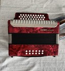 Hohner International Accordion  Red Pearl  Key Of Gcf  En Tono De Sol w suitcase