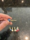 Lot Of 3 Vintage Christian Dior Cufflinks Blue Red White Gold-toned Metal Marked