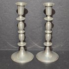 Pair Vintage Empire Pewter Candlestick Holders Weighted 835 - 8  Tall