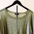J  Crew Linen Blend Scoop Neck Long Sleeve Top Semi Sheer Olive Green Size Xl