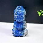 Natural Lapis Lazuli Buddha Statue Carving  Healing Feng Shui Home Decoration