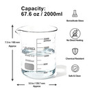 2000ml Durable Glass Beakers  2l Laboratory Beaker With Printed Graduations  3 3