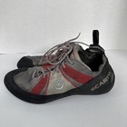Scarpa Helix Climbing Shoes Mens Size 10 Gray Red Black Bouldering Vibram