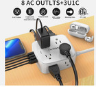 6 Ft Surge Protector Power Strip 8 Widely Outlets W 4 Usb Ports 3 Side Outleta13