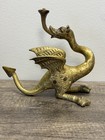 Vintage Brass Dragon Candle Holder 20th Century