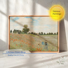 The Poppy Field By Claude Monet  Framed Wrap Giclee Canvas Print