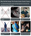 Pocket Guitar Chord Practice Tool  Portable Neck For Compact  Brown