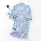 Japanese Cotton Yukata Pajamas Kimono Robe Bathrobe Sleepwear Loungewear Unisex