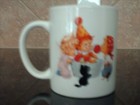 Vintage Halloween Coffee Mug Cup Clown Princess Pirate Black Cat Apple Bobbing