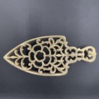 Vintage Brass Trivet Shaped For Iron 7 75    Length  Ornate 3-legged Design
