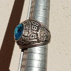 Rare Ancient Roman Silver Ring Engraved Beautiful Blue Stone Authentic