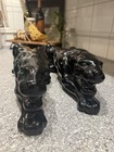 Vintage Mid Century 24    Black Ceramic Panther Sculpture  please Read 