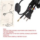 110v Double Lead Power Cord For Singer 15-90 201k 221 Featherweight 301a 401