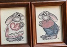 Vintage Crossstich Bunny Framed