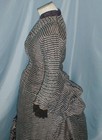 Antique Dress Victorian 1880 s Bustle Multi Colored Silk Dress Exquisite Trim