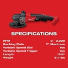 Milwaukee M18 Fuel 18v 7  Variable Speed Polisher  tool Only 