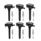 For Jeep For Chrysler 6pcs Ignition Coil   Iridium Spark Plug Black Brandnew