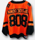 Above The Sky Productions X Philadelphia Flyers Jersey Upside Down 808 Sz L Rare