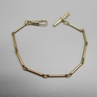 Vintage Watch Chain Dog Clip T Bar Gold Tone 9 Inch