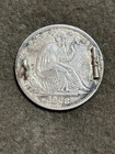 1868 U s  Seated Liberty Half Dollar Love Token C b  Brooch