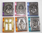 6pc Lot Mini Plastic Rosary Box Case Aluminum Medal Mary Jesus Crucifix Anthony