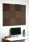 2  Brown Acoustic Wedge Soundproofing Studio Foam Tiles 12 Pack