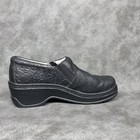 Klogs Shoes Womens 7 Medium Naples Slip On Clog Black Paisley Leather Tooled