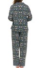 Nwt Vera Bradley Women   s M 2-piece Pajama Set Floral Blue Long Sleeve Cotton