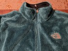 North Face Women s Green Soft Fuzzy Fleece Jacket Medium Osito Full Zip Pockets