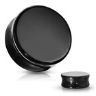 Ear Gauges Solid Black Obsidian Ear Plugs Double Saddle 16mm-5 8 Inch