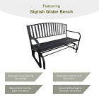 Four Seasons Courtyard Outdoor Steel Glider Bench W 500lb Capacity  Black  used 