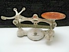 Vintage Penn Scale Philadelphia Cast Iron Balance Scale  Brass Trays  Weight