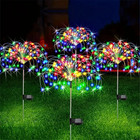 1pc Led Solar Firework Light Outdoor Waterproof Path Lawn Yard Garden Decor Lamp