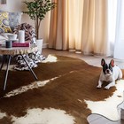 Premium Faux Cowhide Rug 6 2 X 5 2 Feet  Sturdy And Large Size Cow Print Rugs   