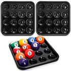  3 Pack Standard Pool Billiard Ball Tray  Black Sturdy Plastic Billiard Balls 