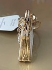 Bag Charm Rhinestone crystal White   Gold Charm Pendant Purse Key Chain new