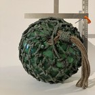 Japanese Glass Fishing Float In Netting  Large   Vintage 1960s