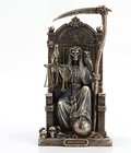 Veronese Design 8  H Sitting Santa Muerte Grim Reaper Scythe And Scale Sculpture
