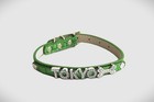 Pet Dog Cat Personalize Customize Collar Bling Rhinestone Name Croc Pu Leather