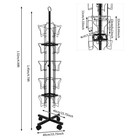 Greeting Cards Display Rack 20-pocket Rotating Postcard Stand Rack With Wheels