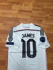 James  10 Madrid 2014 Home Soccer Jersey  Size Medium 
