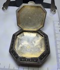 Antique Russian Imperial 88 Silver Locket Pendant  Niello Pattern  28 G
