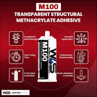 Wired4signs Marine 2 Part Structural Methacrylate White Adhesive 50ml Cartridge