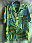 Vintage  hawiian Surf  By Pacific Green  Blues  Sz  M  Classic Honolulu Hawaii