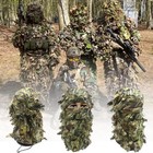 Ghillie Camouflage Leafy Hat  Camo 3d Leaf Face Mask Full Coverage Breathable   