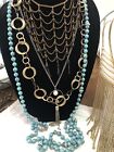 Mixed Lot Of Vintage Jewelry 27 Pieces All Wearable Goldtone Chains Beads   More