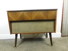 Mcm Morse 60s Am fm Stereo Console   Turntable Mid Century Modern Working Ships 
